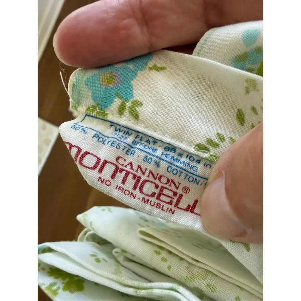 Vintage 5 Flat Sheets Cannon Monticello JCPenney Twin Full Queen Floral Plaid Pa